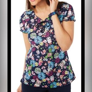Tokidoki by Koi Fireworks Design Scrub Top